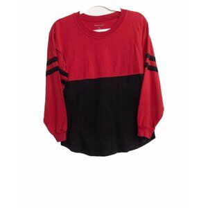 Boxer Craft Kids Red Black Sweatshirt Colorblock Crew Neck Long Sleeve Cotton YL